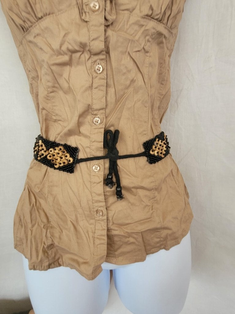 Gave riem met kralen en schelpen bijna 4 cm breed, Kleding | Dames, Riemen en Ceinturen, 80 tot 90 cm, 3 tot 5 cm, ., Zwart