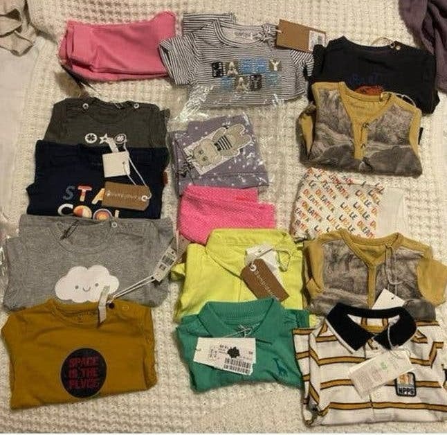 Partij babykleding noppies etc 48 st, Ophalen of Verzenden, Nieuw, Maat 56