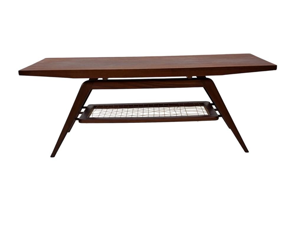 Vintage Salontafel Teak jaren 60 Louis van Teeffelen stijl, Huis en Inrichting, Tafels | Salontafels, 100 tot 150 cm, Vintage