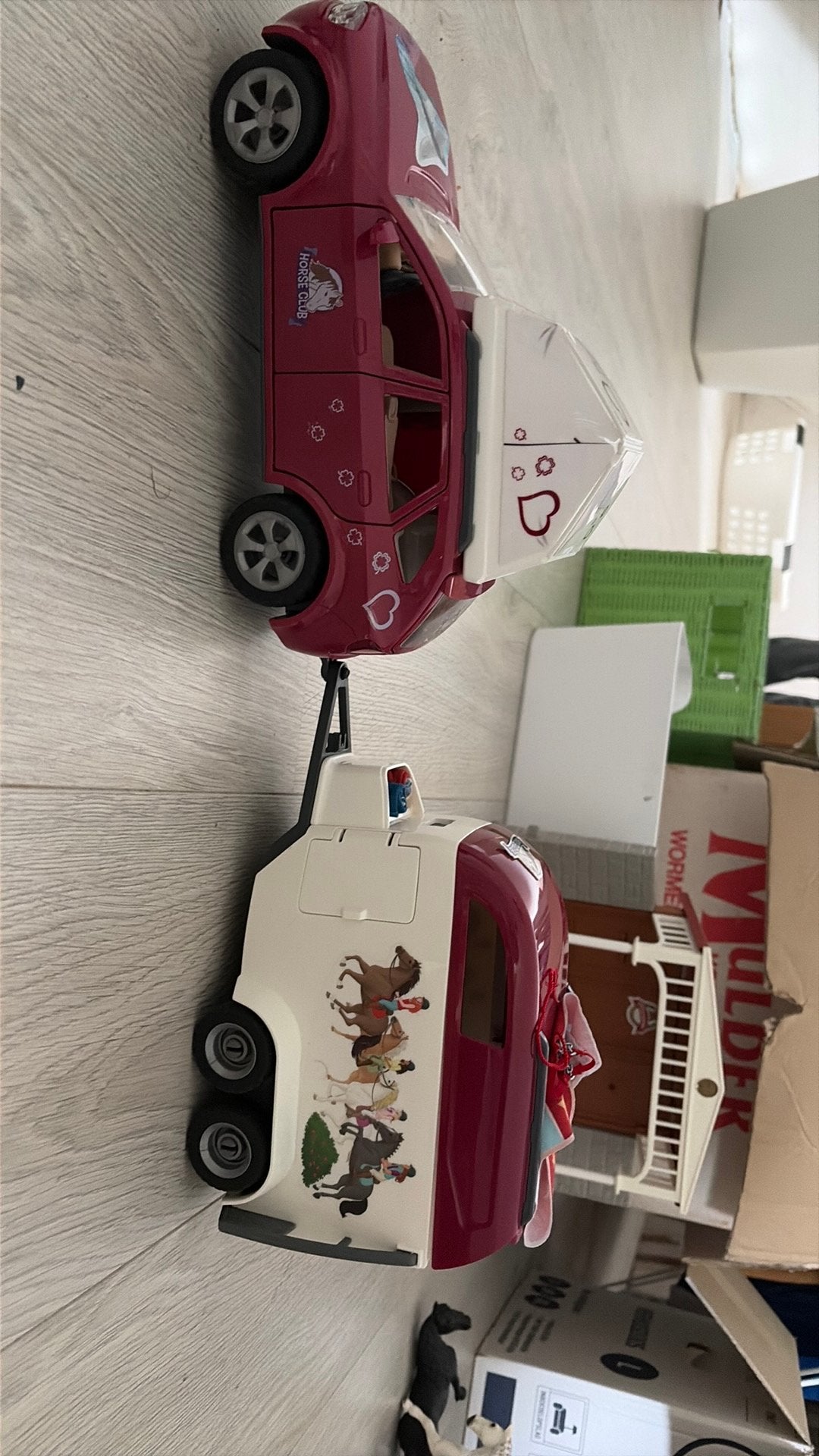 Schleig paardentrailer met auto, Ophalen of Verzenden, Zo goed als nieuw