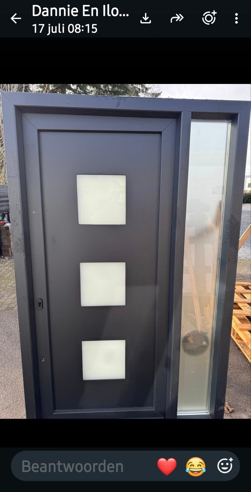 Voordeur met zijlicht, ongebruikt, Doe-het-zelf en Verbouw, Deuren en Horren, Ophalen, Kunststof, 80 tot 100 cm, Nieuw