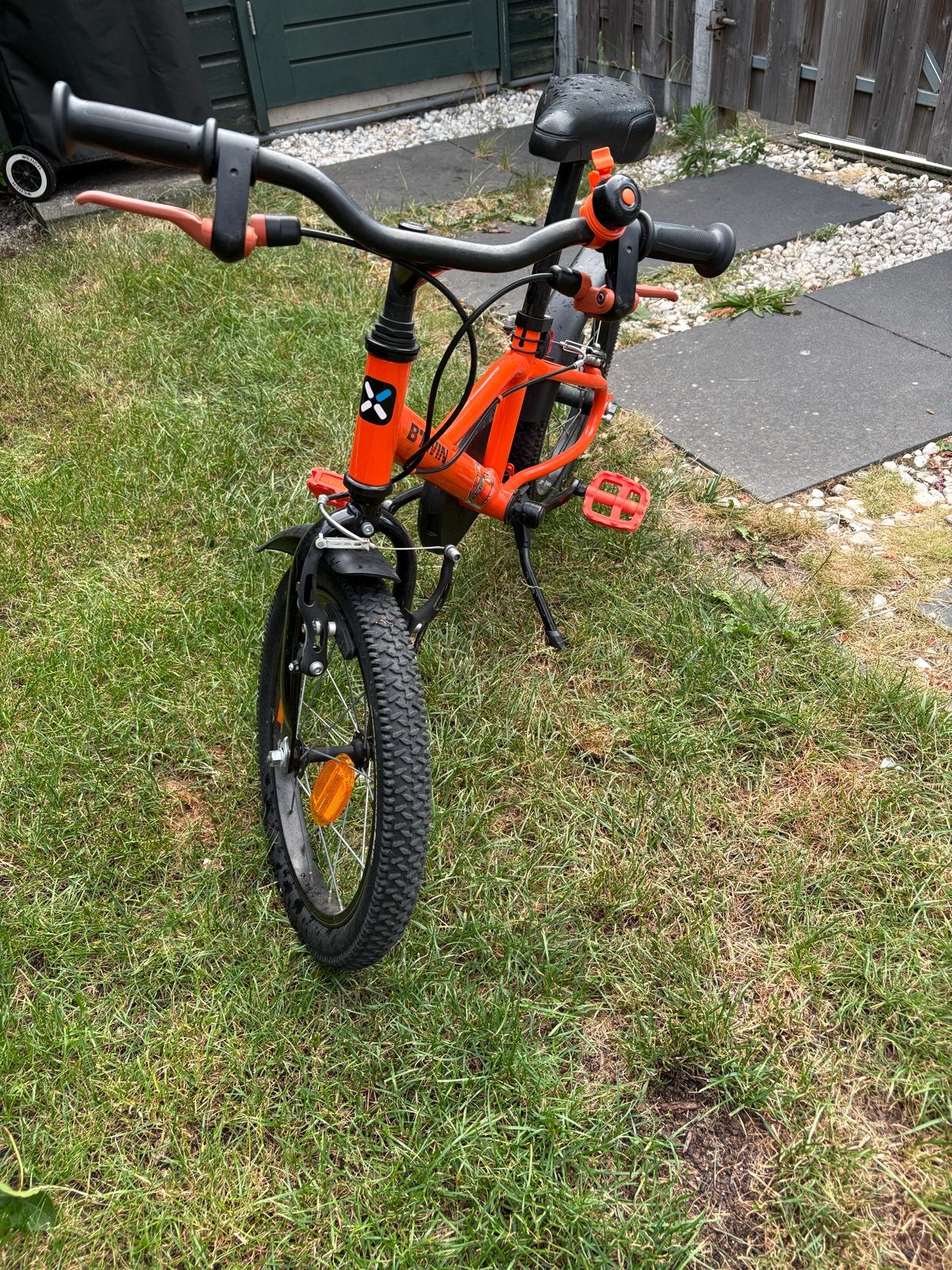 B'Twin kinderfiets 16 inch - Oranje, Ophalen, Gebruikt, Velgrem, 16 tot 20 inch