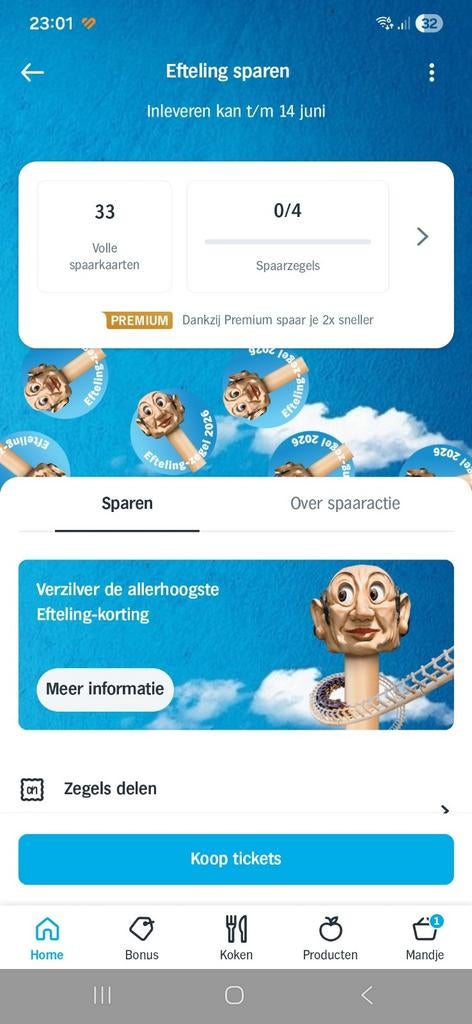 Efteling korting, Tickets en Kaartjes, Eén persoon, Kortingskaart