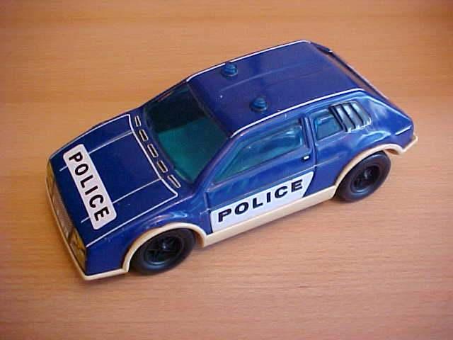 Joustra - Police car Hatchback Renault ? (blauw) 1/20, Hobby en Vrije tijd, Ophalen of Verzenden, Gebruikt, Auto