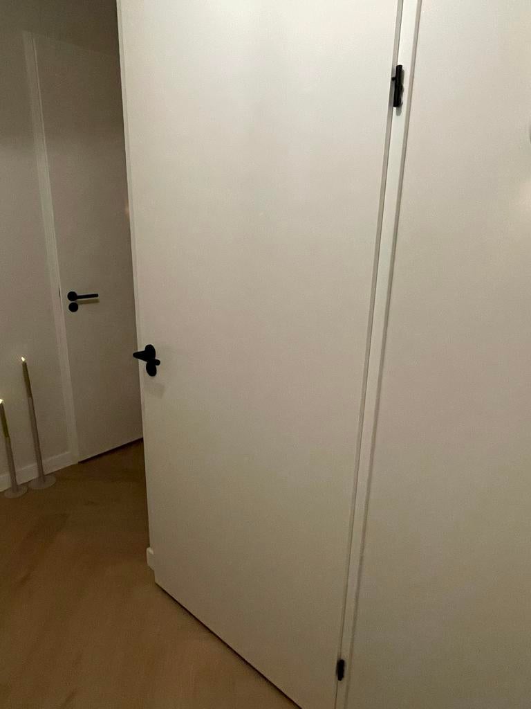 Nieuw Svedex deur met zwart beslag, Doe-het-zelf en Verbouw, Deuren en Horren, Ophalen, 80 tot 100 cm, 215 cm of meer, Binnendeur