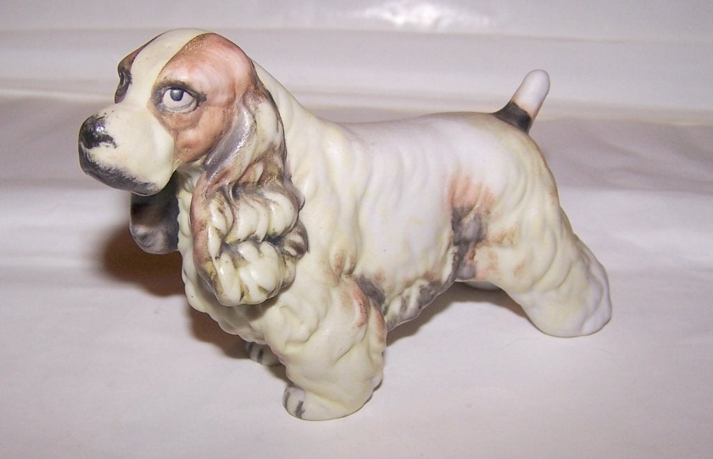 Vintage beeldje Cocker Spaniël. L. 13 cm. Nwst., Ophalen of Verzenden, Zo goed als nieuw, Dier