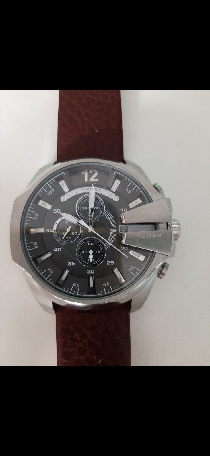 Diesel Horloge DZ4290 - Heren Chronograaf met Leren Band, Leer, Staal, Polshorloge, Zo goed als nieuw
