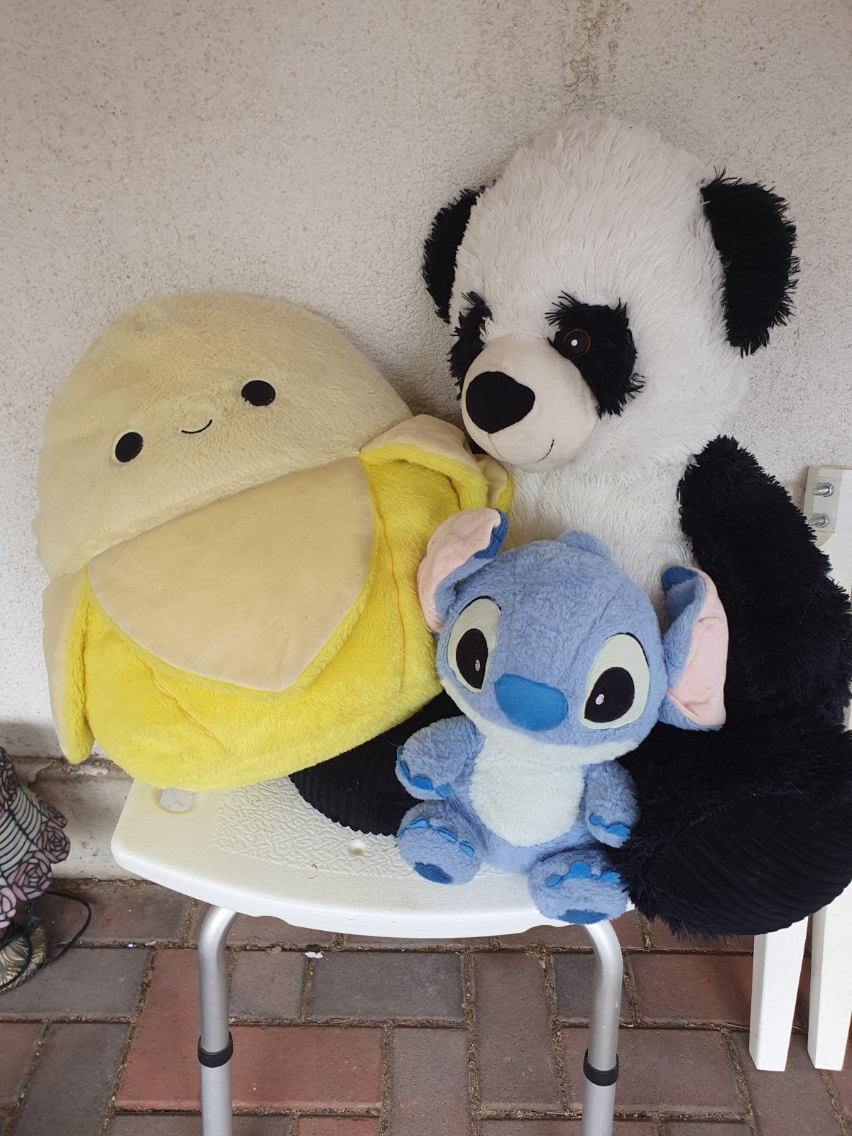 Leuke knuffel set: Panda, Stitch en banaan, Ophalen, Gebruikt, Disney, Beer