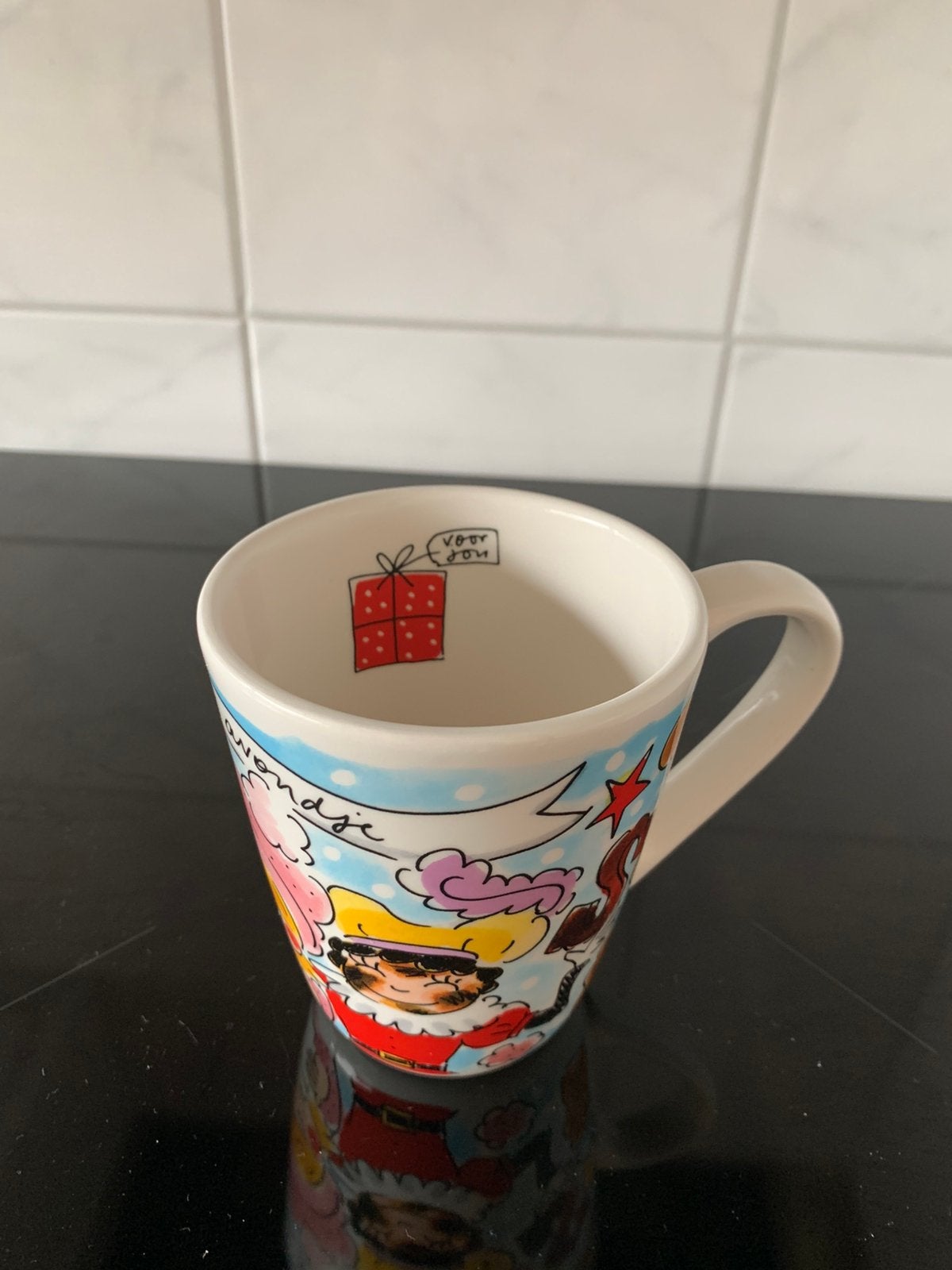 Blond sinterklaas piet. Mok 1 x, Ophalen of Verzenden, Zo goed als nieuw