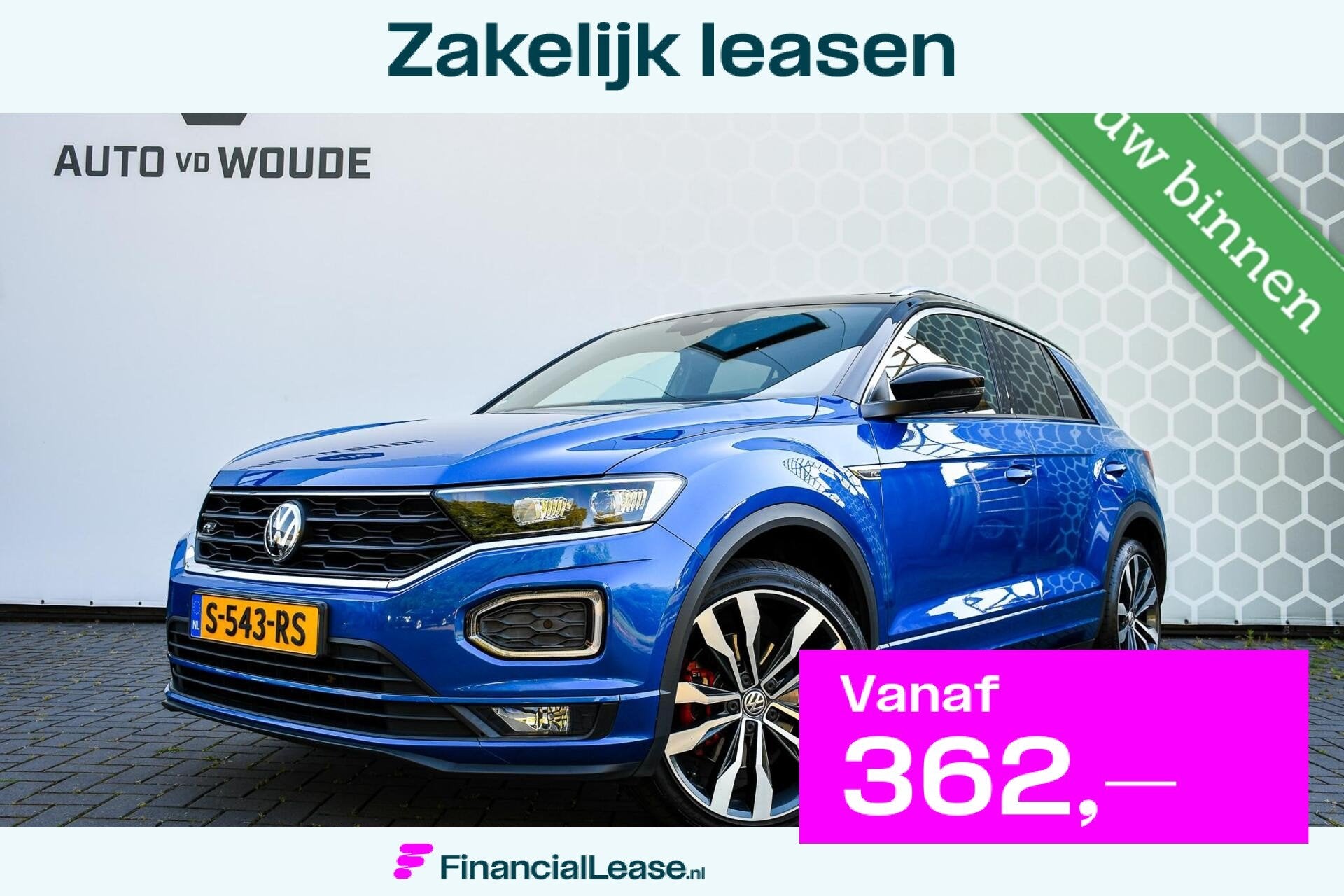 Volkswagen T-Roc 1.5 TSI Sport Business 3X R-line Pano Virtu, Stof, 4 cilinders, 150 pk, Blauw