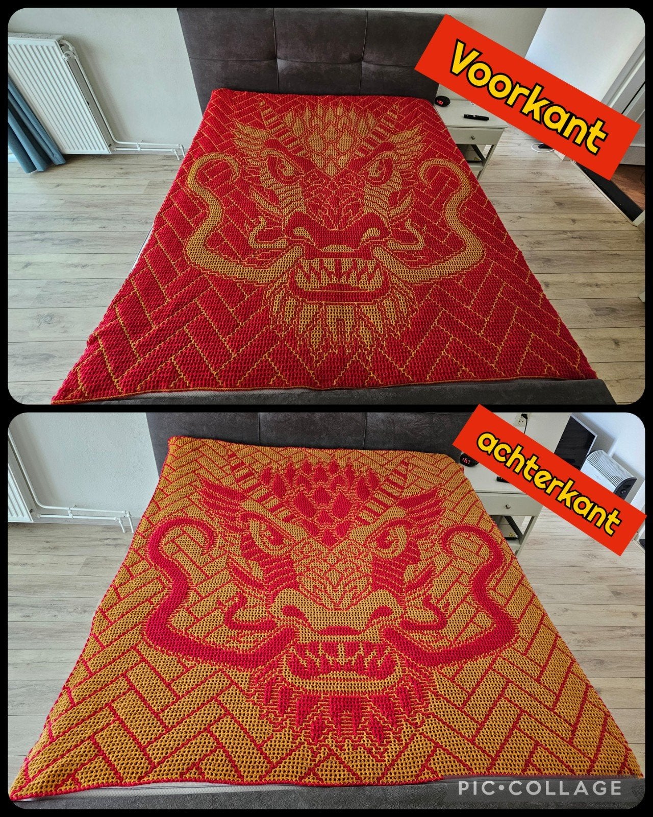 OPRUIMING! deken/plaid "Year of the Dragon"., Ophalen of Verzenden, Zo goed als nieuw