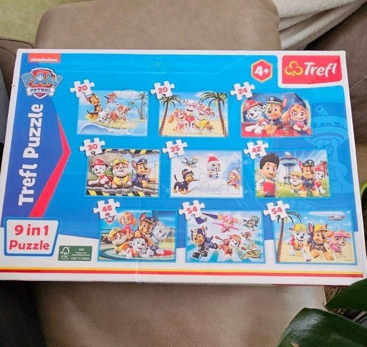 Paw Patrol Trefl Puzzel 9-in-1, Ophalen of Verzenden, 10 tot 50 stukjes, Zo goed als nieuw