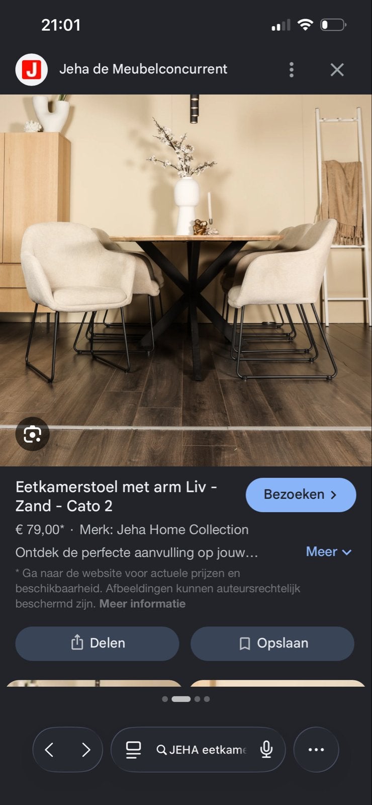4 eetkamerstoelen Liv - met lichte kattenkrabsporen, Ophalen, Gebruikt, Overige kleuren, Vier