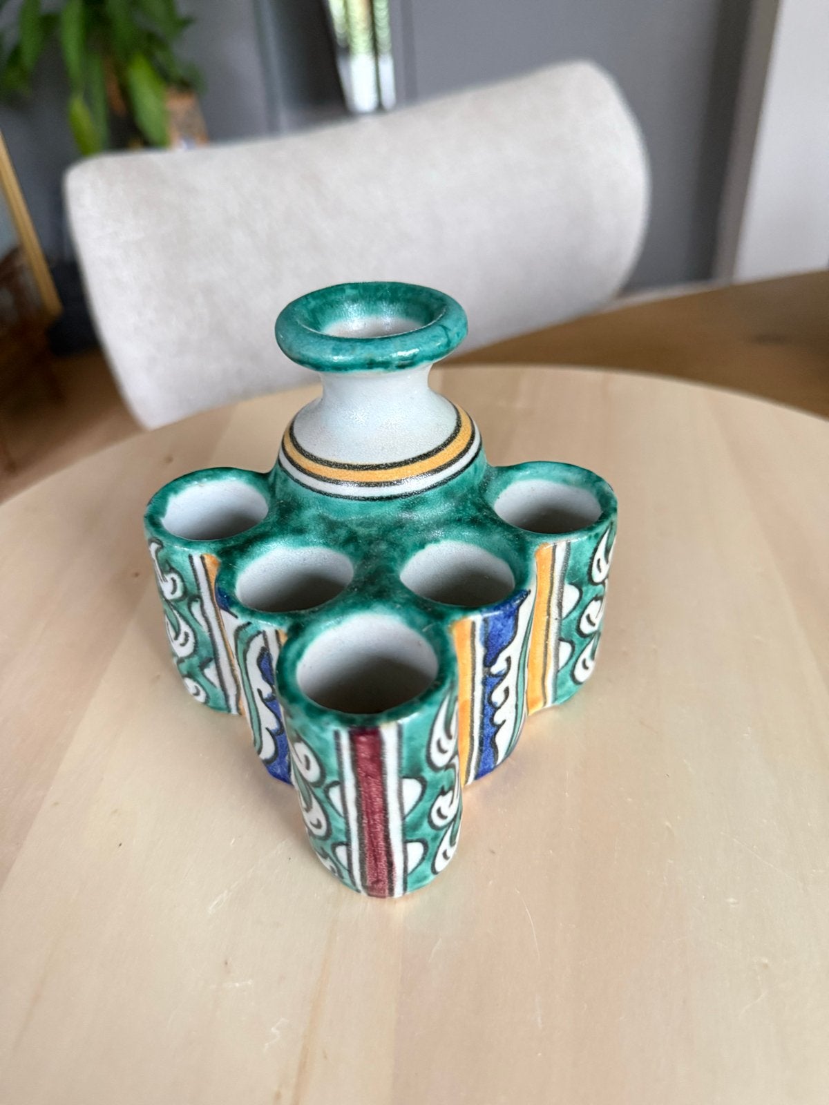 Polychrome inktpot uit Fez, Marokko - Mid-century, Antiek en Kunst, Ophalen of Verzenden