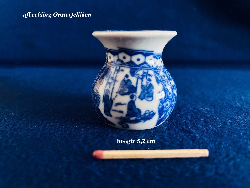 Miniatuur potje 5,2h Onsterfelijken BlauwWit Chinees vintage, Antiek en Kunst, Antiek | Porselein, Ophalen