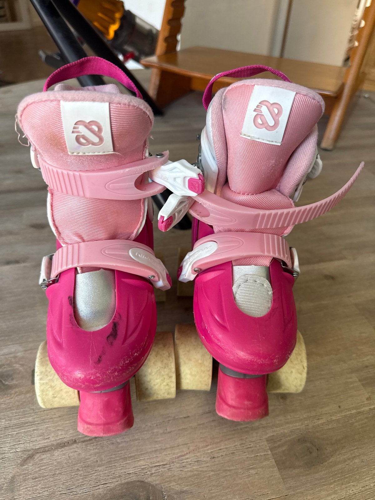 Roze verstelbare rolschaatsen voor kinderen (maat 25-28), Ophalen, Verstelbaar, Gebruikt, Kinderen