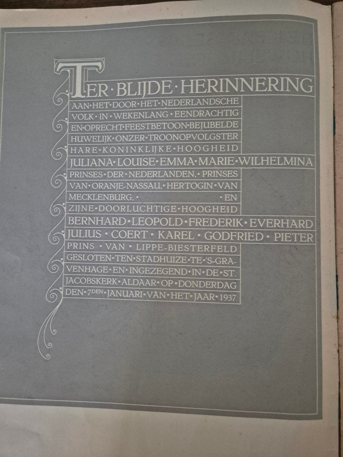 Gedenknummer Huwelijk Juliana & Bernhard 1937, Ophalen of Verzenden, 20e eeuw of later, Gelezen