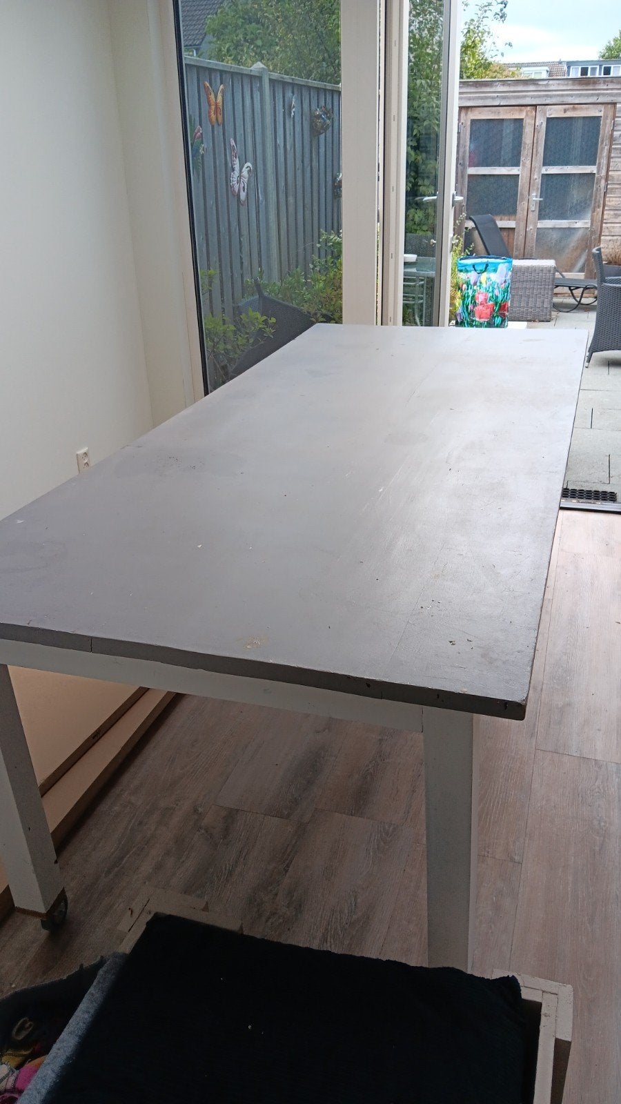 Hardhouten tafel op wielen - 2.30m x 1m, Gebruikt, 200 cm of meer, Rechthoekig, 50 tot 100 cm