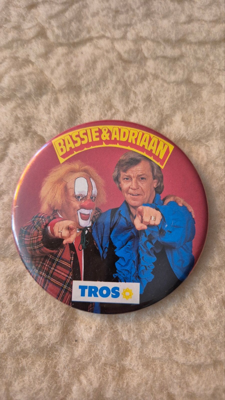 Bassie en Adriaan button tros vintage, Verzamelen, Speldjes, Pins en Buttons, Ophalen of Verzenden, Gebruikt, Overige onderwerpen
