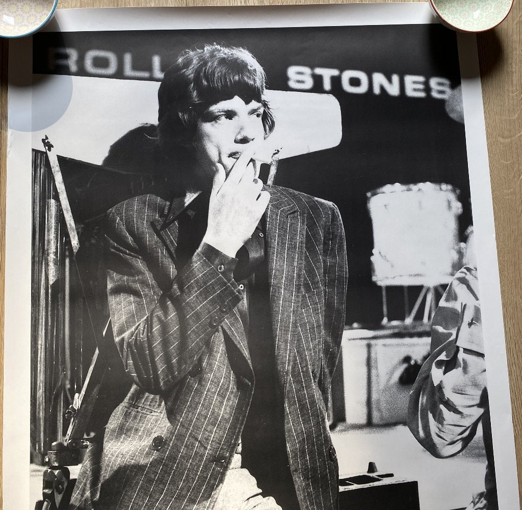 Zwart Witposter Mick Jagger - Rolling Stones Jan Olofsson, Rechthoekig Staand, Deurposter of groter, Ophalen of Verzenden, Zo goed als nieuw