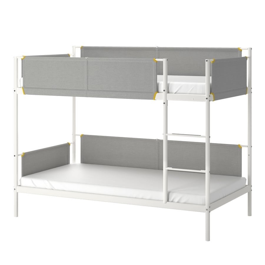 IKEA VITVAL Stapelbed - Wit/Grijs (90x200 cm), Huis en Inrichting, Slaapkamer | Stapelbedden en Hoogslapers, Ophalen, 90 cm, 160 tot 180 cm