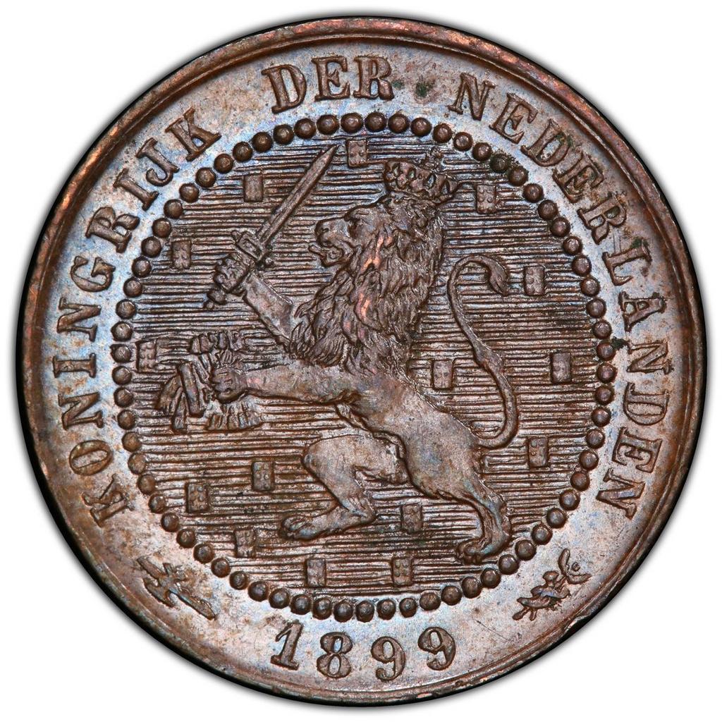 Nederland 1 Cent 1899 MS63BN PCGS, Postzegels en Munten, Verzenden, Koningin Wilhelmina, 1 cent, Losse munt