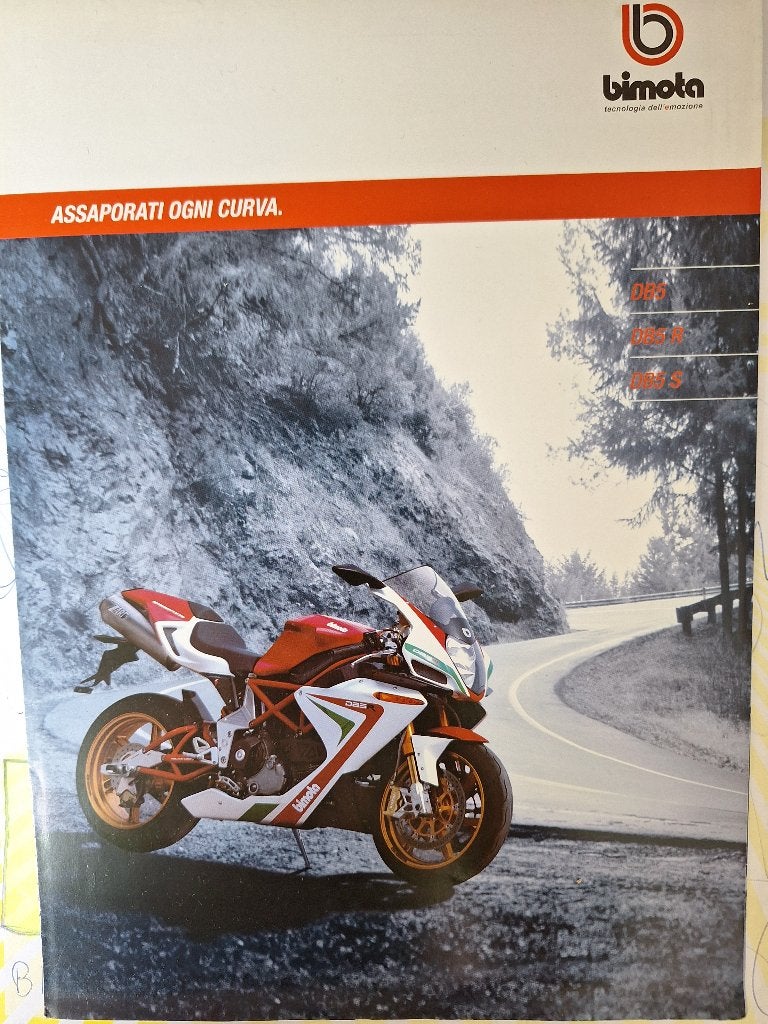 Bimota DB5 DB5R en DB5S folder engels italiaans, Ophalen of Verzenden, Zo goed als nieuw, Motoren
