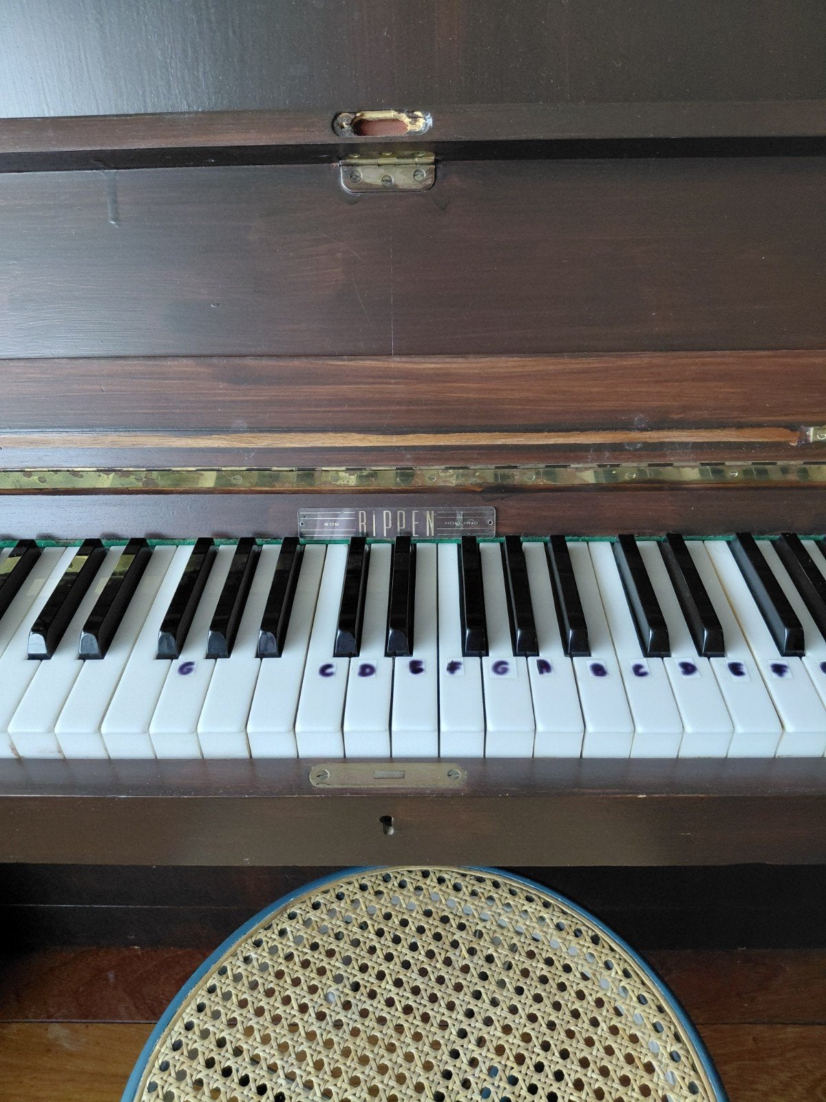 Rippen Piano - Klassiek en Goed Onderhouden, Ophalen, Gebruikt, Bruin, Piano
