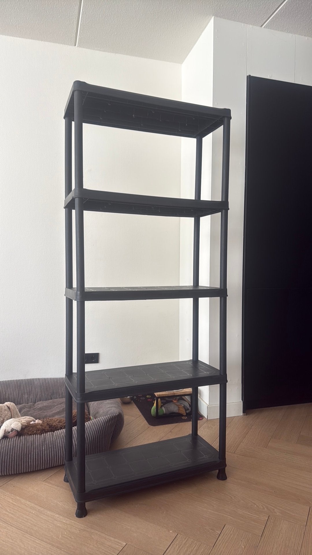 Plastic stellingkast zwart 176,5 x 73,5 x 31, Ophalen, Gebruikt