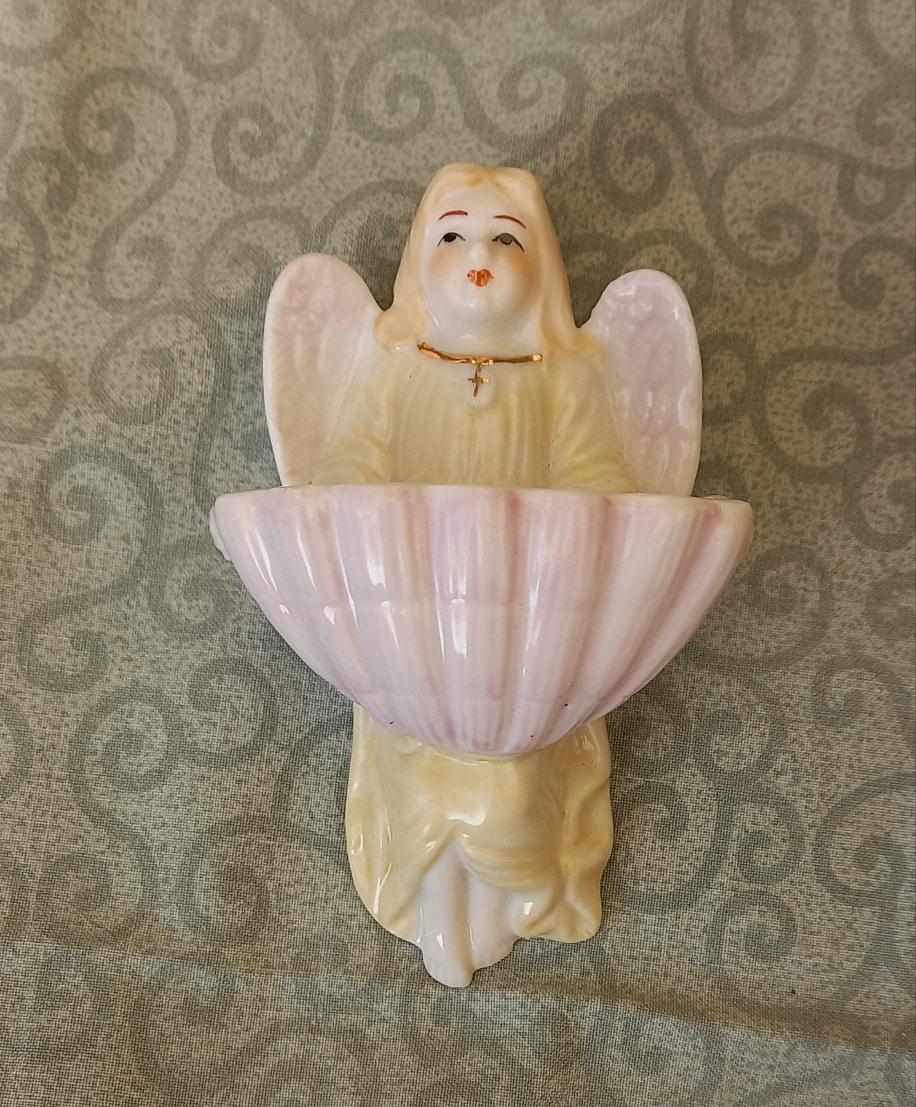 Vintage Engelen Heiligwaterbakje - Keramiek, Ophalen of Verzenden