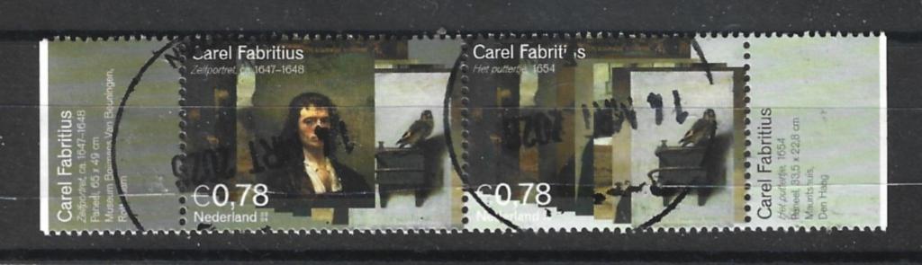Nl 40 - 2004 - Ned./350j dood Carel Fabritius/ 2 zegels, Verzenden, Na 1940, Gestempeld