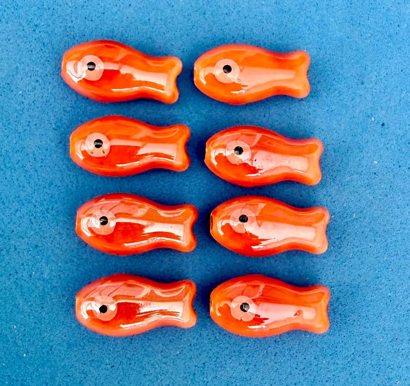 8 keramische vis kralen kleur oranje- 111, Ophalen of Verzenden, Nieuw, Kraal