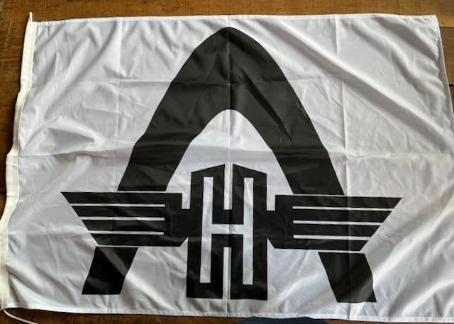 HANOMAG  garage -    reclame vlag 100x 70, Ophalen of Verzenden, Zo goed als nieuw, Auto's