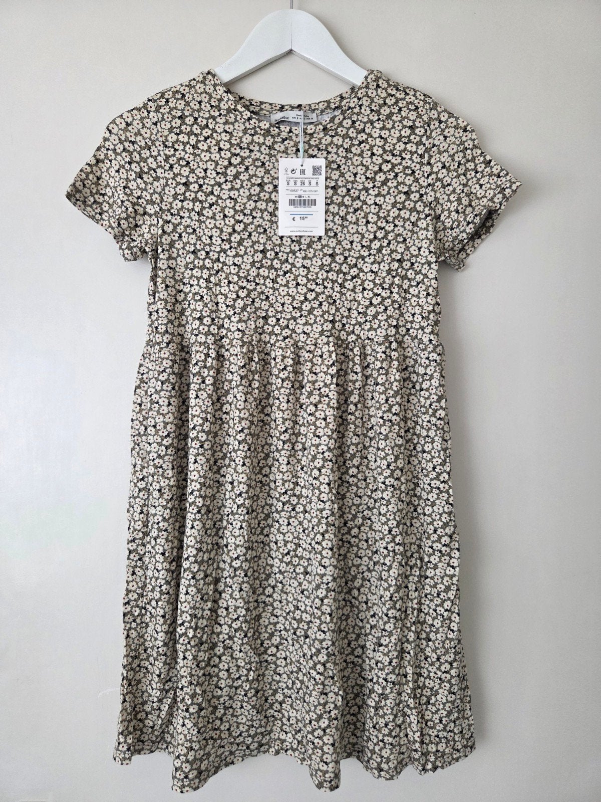 Pull&Bear groen jurkje bloemenprint maat s, Nieuw, Ophalen of Verzenden, Boven de knie, Groen