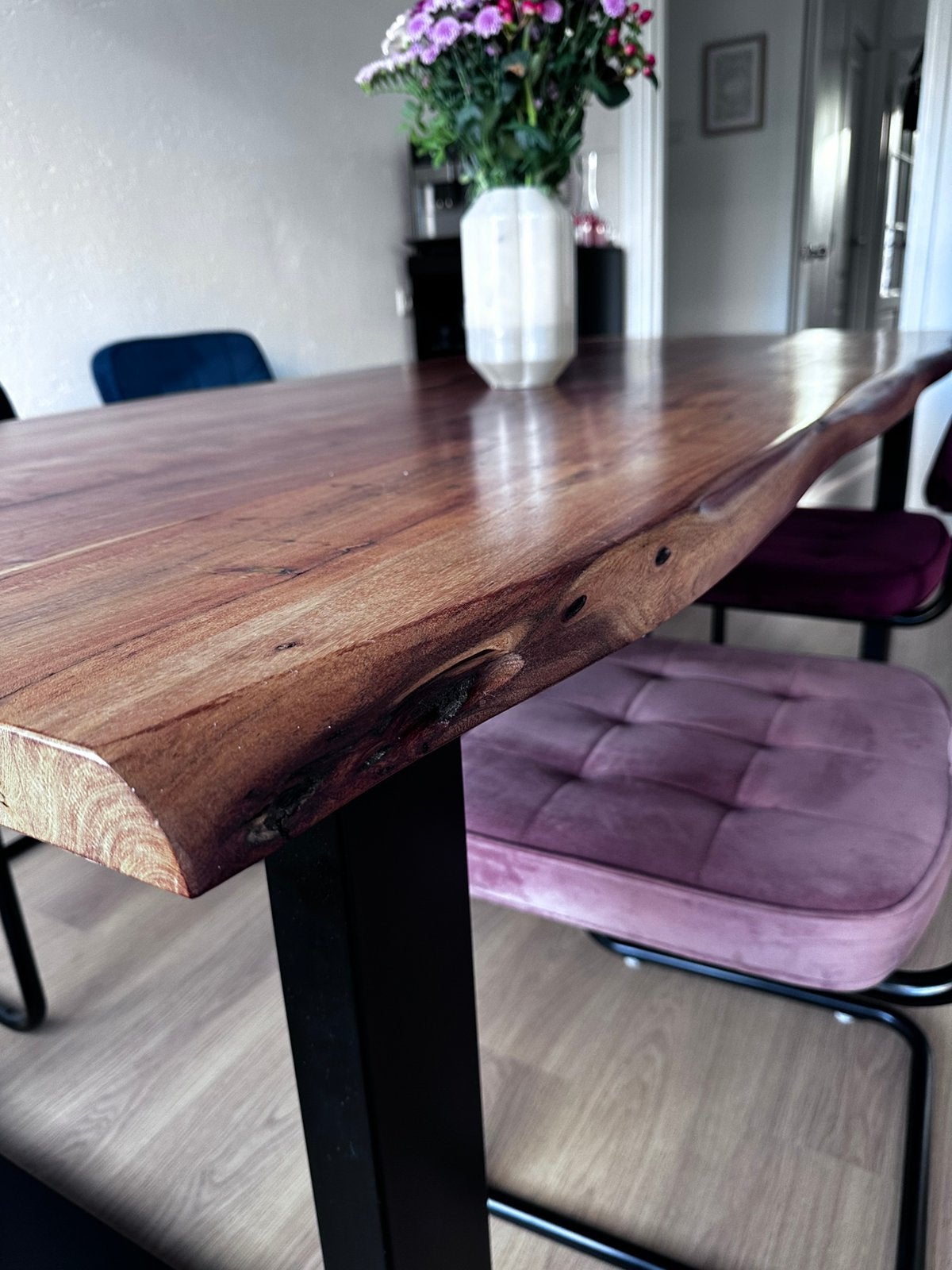 Eettafel met 4 stoelen, Ophalen, Zo goed als nieuw, Rechthoekig, 50 tot 100 cm