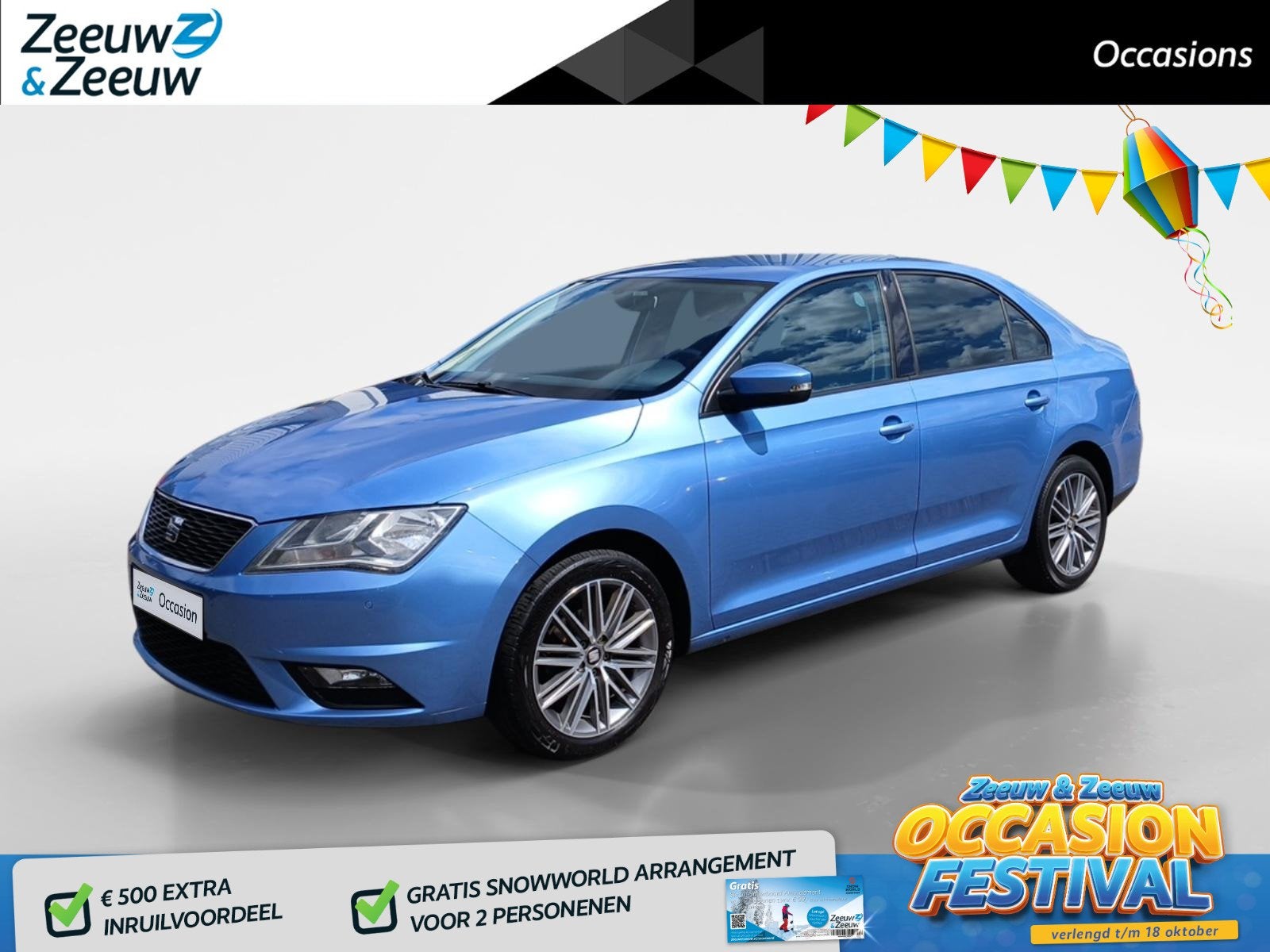 SEAT Toledo 1.2 TSI Style Connect | Climate | Cruise | Trekh, 12 maanden, Stof, Gebruikt, Blauw