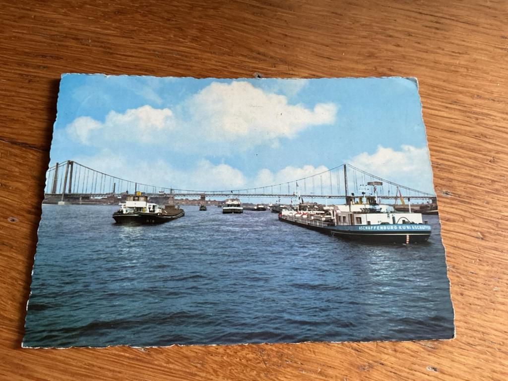 S681 de Rijn Emmerich Duitsland binnenvaartschip brug, Verzamelen, Ophalen of Verzenden, Duitsland
