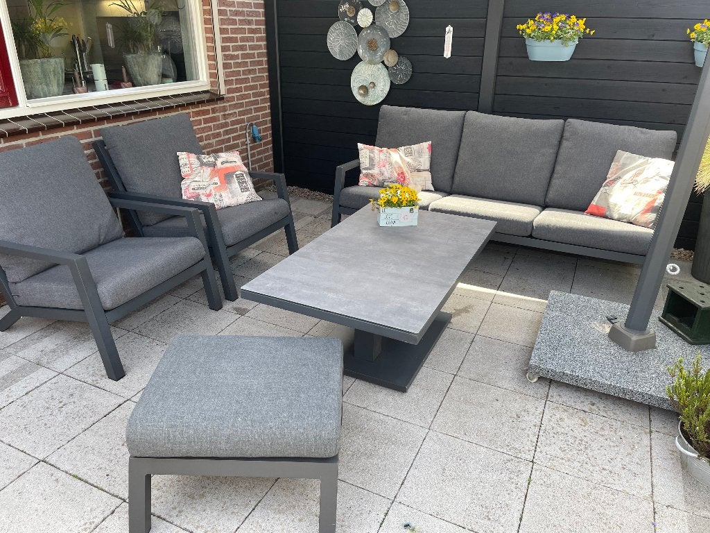 loungeset Boston compleet aluminium, Ophalen, Gebruikt, Aluminium, Loungeset