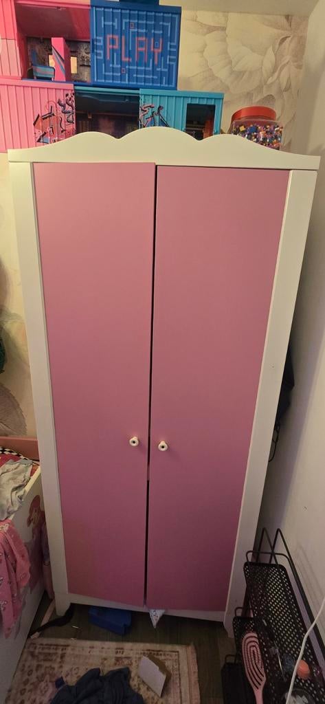IKEA Kinderkast Roze/Wit - Zo goed als nieuw, Kinderen en Baby's, Kinderkamer | Commodes en Kasten, Ophalen, Kast, 105 cm of meer