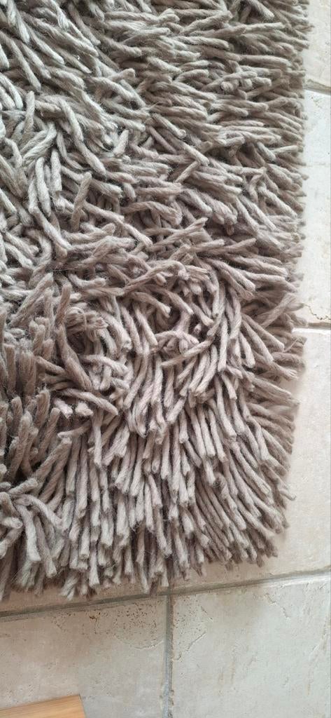 Groot bruin/grijs wollen vloerkleed 2x3 meter, Ophalen, Gebruikt, Shaggy, Modern, 200 cm of meer
