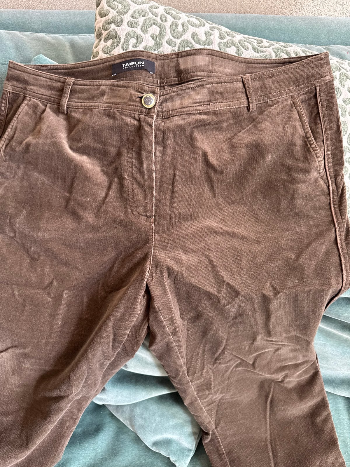 Taifun Bruine Ribbroek Driekwart Maat 46, Kleding | Dames, Bruin, Maat 46/48 (XL) of groter, Ophalen of Verzenden, Driekwart
