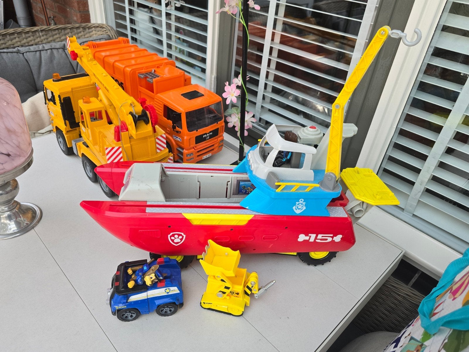 Paw Patrol boot, brandweerwagen en vuilniswagen, Ophalen, Gebruikt