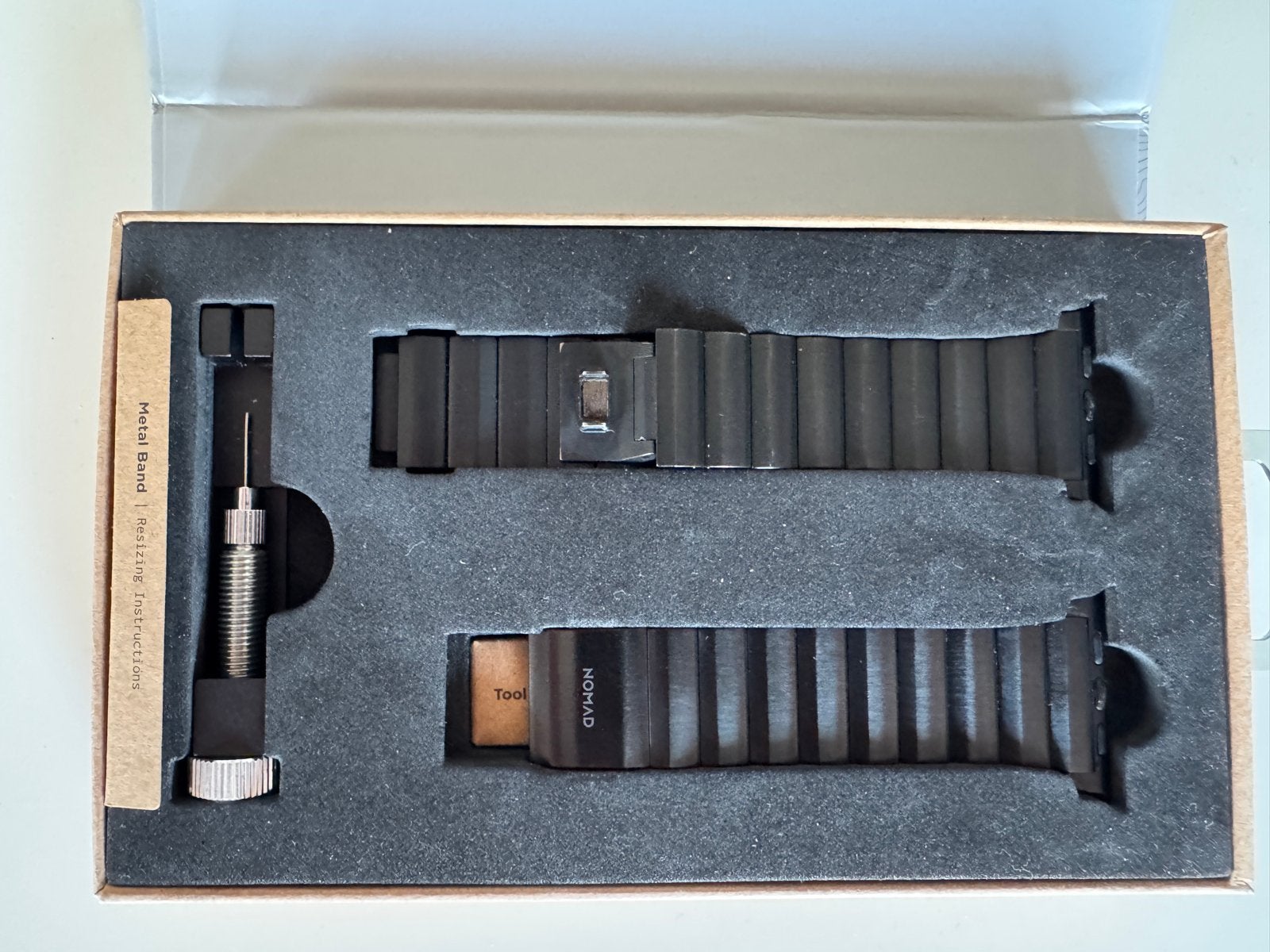 Nomad Titanium Band 44/42mm Zwart Apple Watch Bandje, Ophalen of Verzenden, Zo goed als nieuw, Zwart