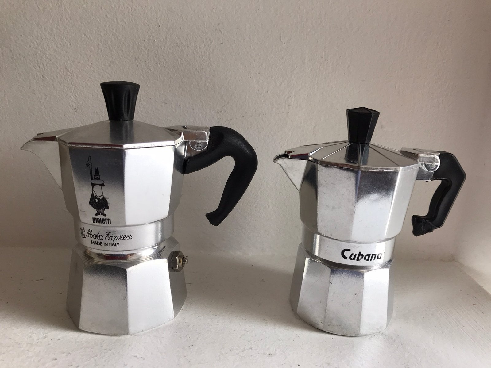 Koffie Percolator Bialetti Moka Express en Cubana, Zilver, Ophalen of Verzenden, Metaal, Overige merken