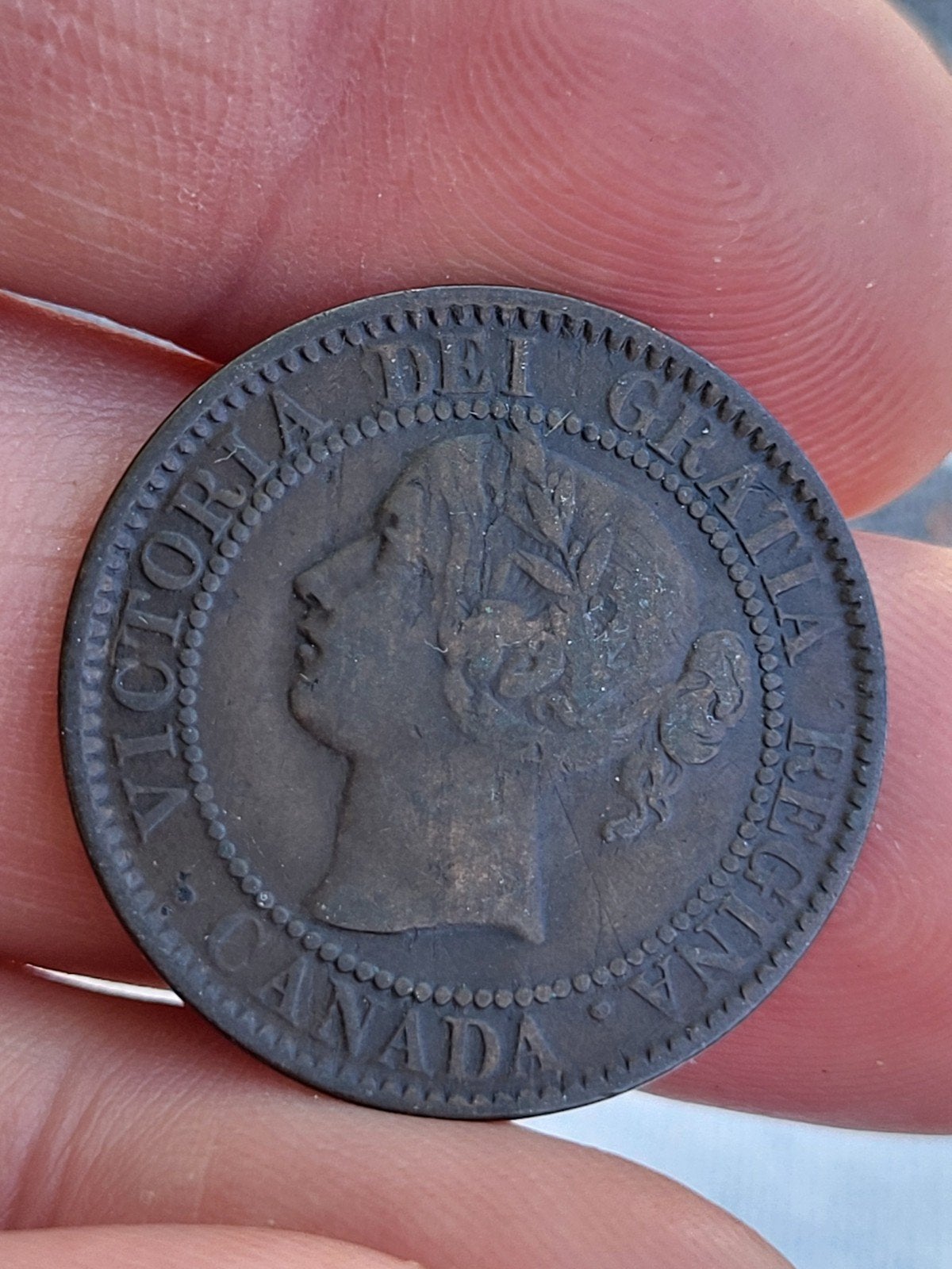 Victoria 1 Cent Canada 1859 - Zeldzame Munt, Ophalen of Verzenden, Losse munt