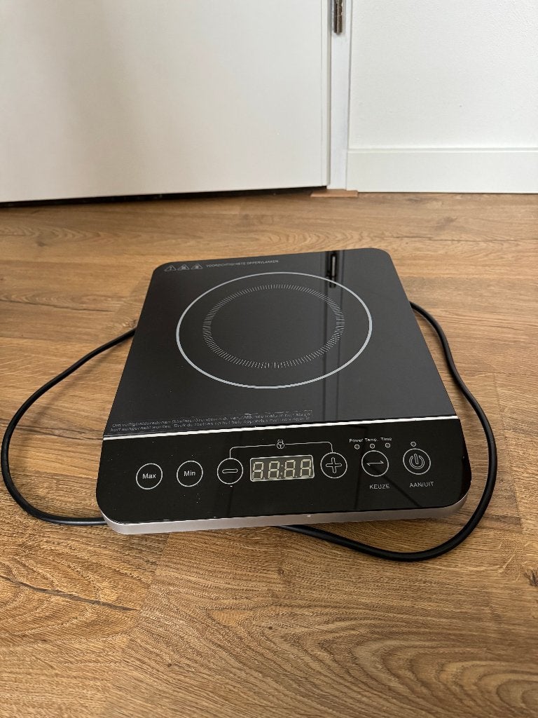 Inductiekookplaat, 1-pits, 2000W, Witgoed en Apparatuur, Kookplaten, Ophalen, 3 kookzones of minder, Zo goed als nieuw, Inductie