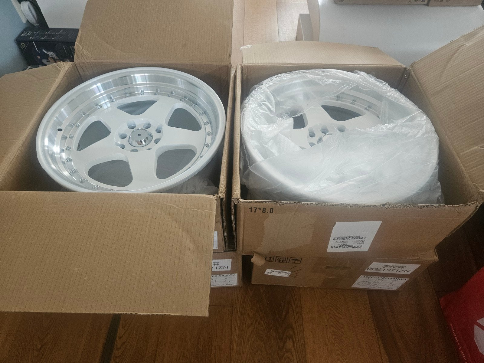 Velgen 4x100 4x114.3 17x8J et30 5-spaaks met gepolijste lip, Auto-onderdelen, Banden en Velgen, Ophalen, Velg(en), Nieuw, 17 inch