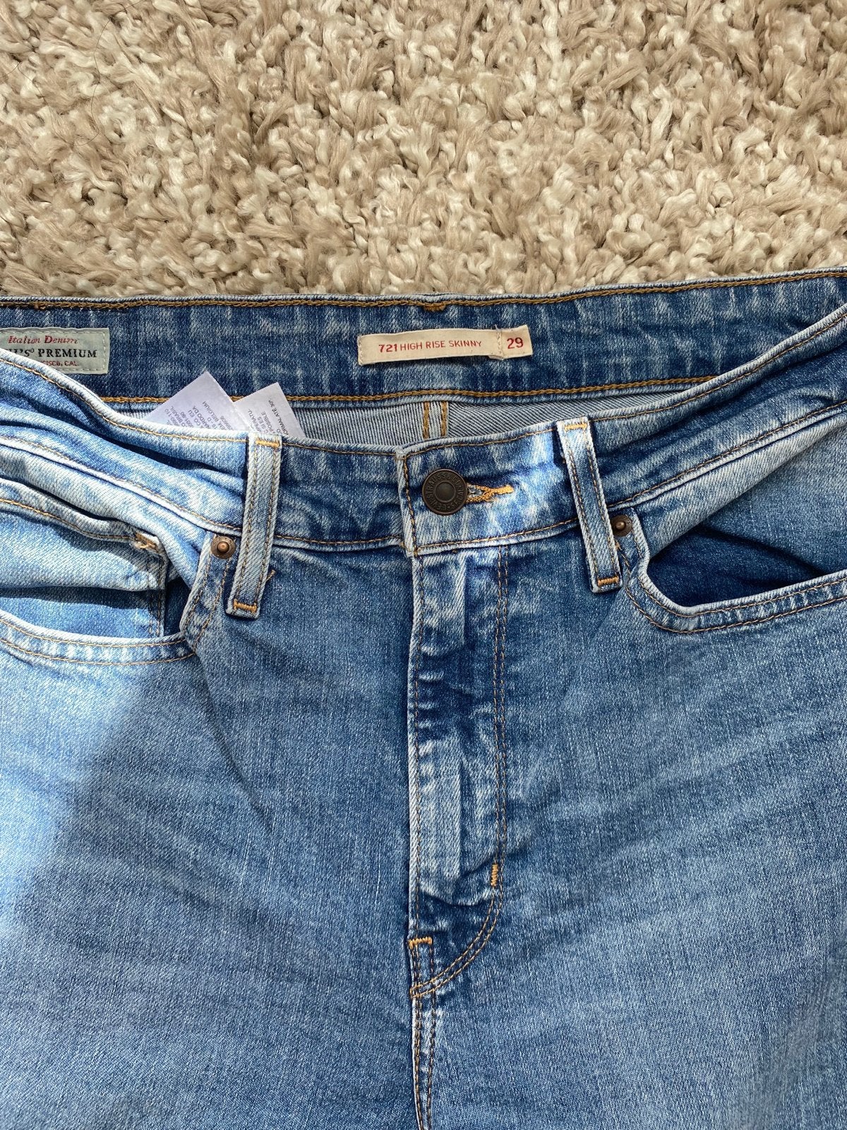 Levi's 721 High Rise Skinny Jeans - Maat W29, Ophalen of Verzenden, Zo goed als nieuw, Blauw, W28 - W29 (confectie 36)