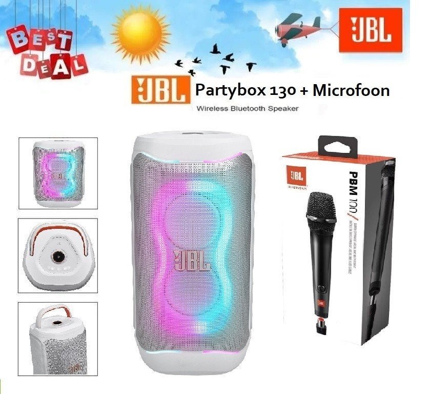 ✅NIEUW✅ JBL Partybox Club 130 Wit + Microfoon