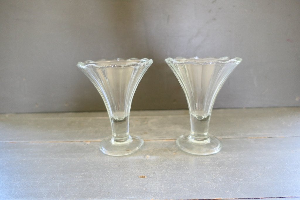 Vintage Covetro Italy ijscoupes set van 2, Verzenden, Overige typen, Effen, Glas